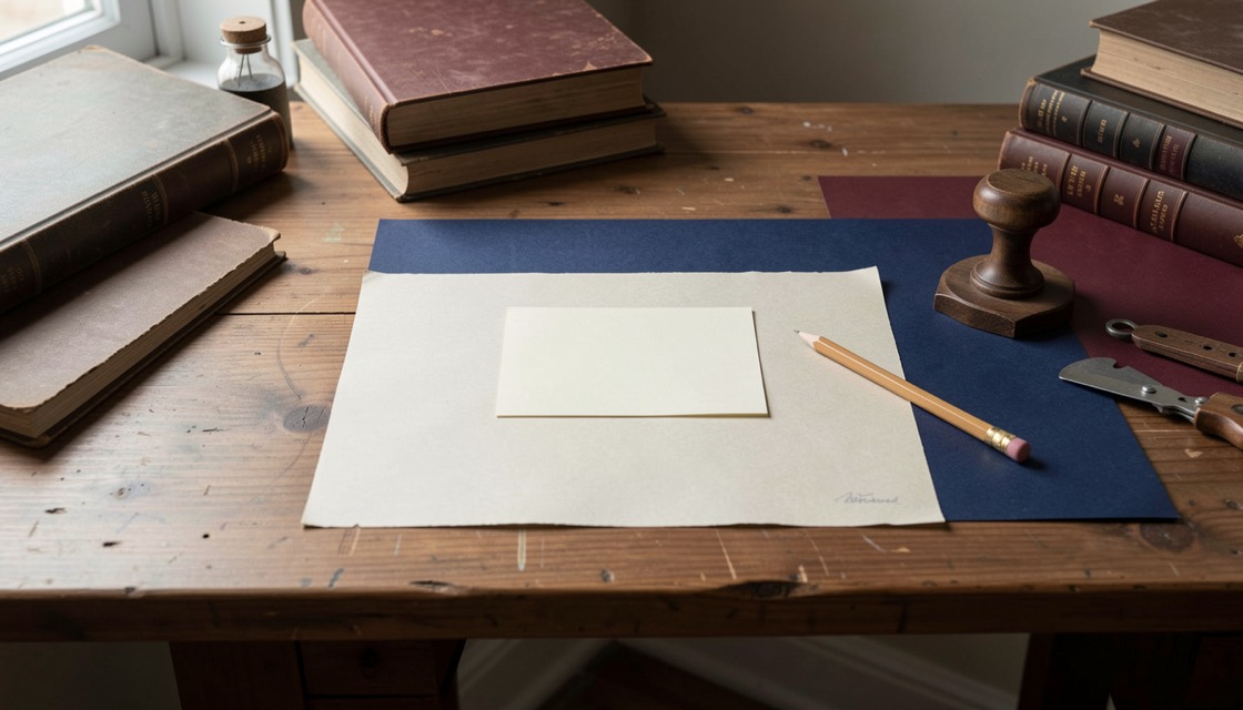 A research still life representing the notes route